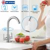 Kitchen Sink Faucet Two Handle One-Hole Basin Hot Cold Mixer Tap Brass Construction Chrome Finish UK Standard