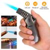 Butane Torch Refillable Kitchen Blow Torch Lighter Windproof Cooking Jet Torch with Safety Lock Adjustable Flame for Creme Brulee BBQ Baking (Butane G
