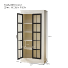 71.2'' Freestanding Pantry Cabinet with Glass Door, Farmhouse Display Cabinets with Storage, Curio Cabinet with Lattice Window for Hallways
