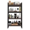 55'' Bakers Rack 4-Level Storage Shelves Metal and Wooden Kitchen Shelves, Kitchen Organizers and Storage, for Garage, Pantry, Bathroom, Closet