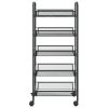 5-Tier Kitchen Trolley Black 18.1"x10.2"x41.3" Iron