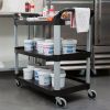 SOGA 2-Pack 3-Tier Compact Food Cart Trolley with Wheels, Black