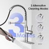 Kitchen Faucet - Spring Kitchen Sink Faucet with 3 Modes Pull Down Sprayer; Single Handle&Deck Plate for 1or3 Holes; 360° Rotation; Spot Resist Stainl