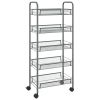 5-Tier Kitchen Trolley Gray 18.1"x10.2"x41.3" Iron