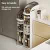 7.09 Inch Slim Gap Storage Cabinet with Drawers Freestanding Narrow Bathroom Kitchen Organizer Rack Lightweight No-Assembly Floor Cabinet